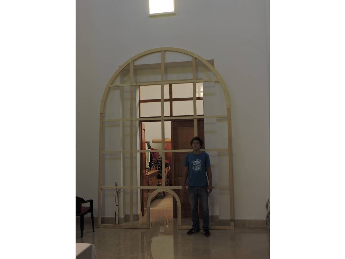 Napinjanje platna - Crkva Gospe od Ružarija